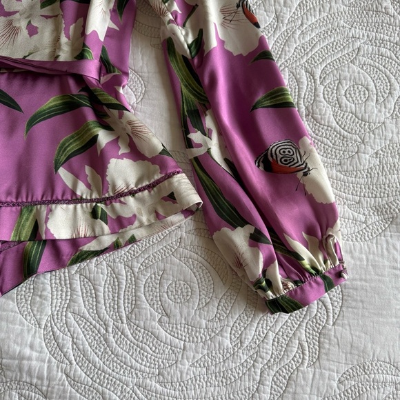 PatBO - Orchid Print Wrap Blouse - Violet - Picture 14 of 14
